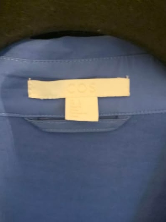 Women’s Cos Blue Button Up Dress - Size L - Picture 3 of 8